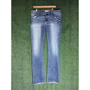 BKE Payton Jeans Women 33x37.5 XXL Bootcut Blue Whiskered Stretch ABK433 Denim